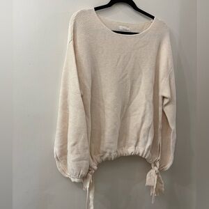 Tigerlily Cream Knit sweater - women’s medium - side ties - 100% cotton